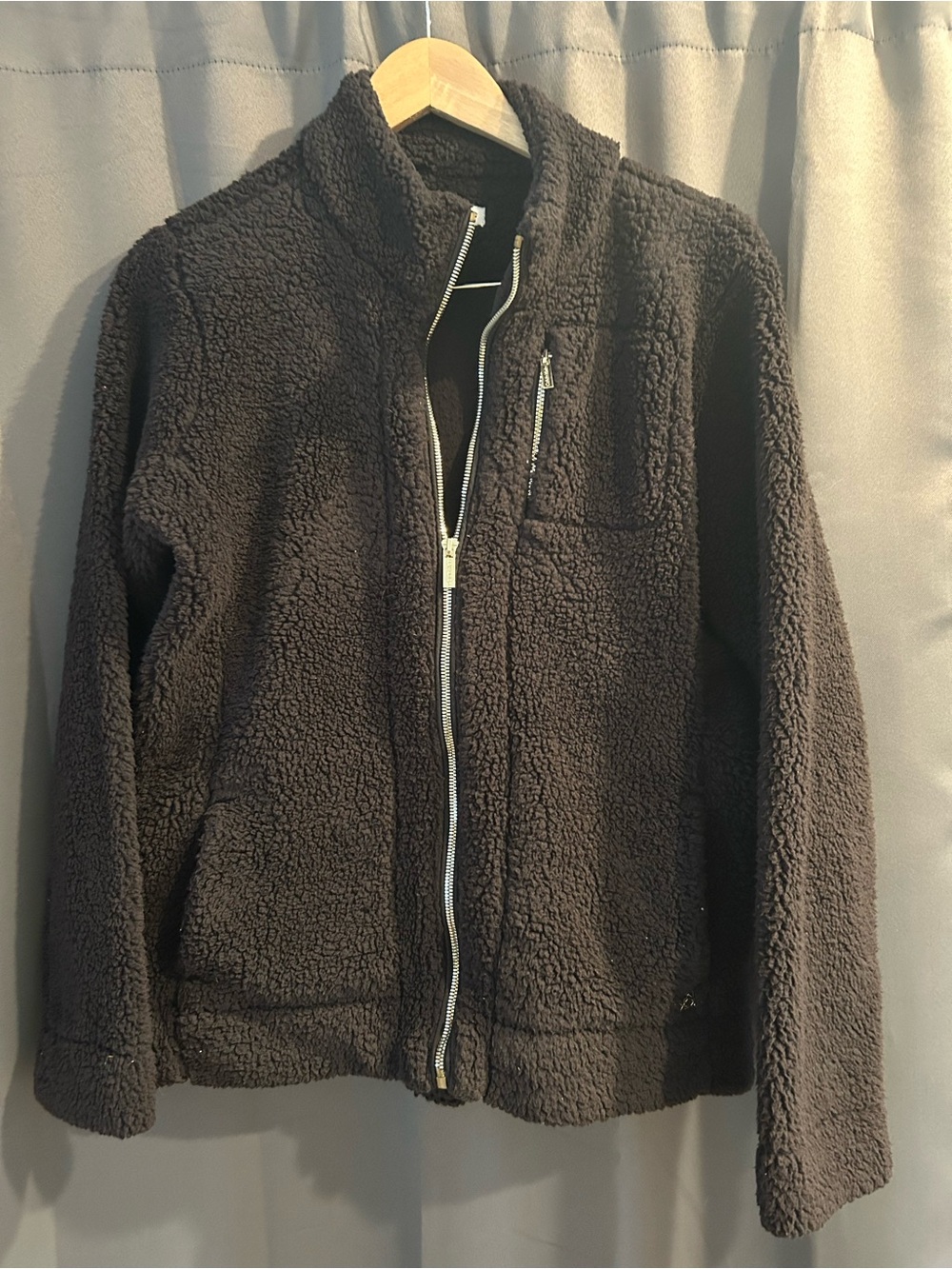 Black Sherpa CK zip up jacket.  MED